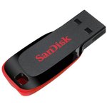 Флеш-память SanDisk Cruzer Blade, 128Gb, USB 2.0, ч/крас, SDCZ50-128G-B35