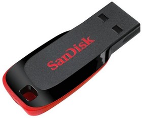 Фото 1/6 Флеш-память SanDisk Cruzer Blade, 128Gb, USB 2.0, ч/крас, SDCZ50-128G-B35