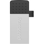 TS16GJF380S, Флеш накопитель 16GB Transcend JetFlash 380, USB 2.0, OTG,металл серебро