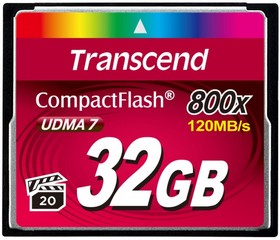 Фото 1/10 Карта памяти Transcend CompactFlash 800 32Gb UDMA7, TS32GCF800