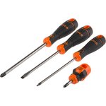 B219.010 Phillips; Pozidriv; Slotted; Square Screwdriver Set, 10-Piece