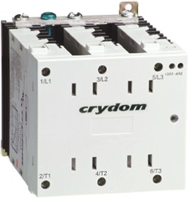 Фото 1/5 CTRC6025, CTR Series Solid State Relay, 25 A rms Load, DIN Rail Mount, 600 V rms Load, 280 V rms Control