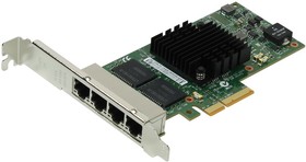 Фото 1/6 Сетевой адаптер Intel Intel® Ethernet Server Adapter I350-T4 PCI-E v2.1 x4, 4x RJ45, 10/100/1000Base-T, Low Profile