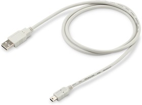 Фото 1/6 Кабель USB Buro USB A(m) (прямой) - mini USB B (m) (прямой), круглое, 1м, серый [usb2.0-m5p-1]