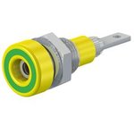 23.0060-20, Panel Mount Socket ø2mm Green / Yellow 10A 60V