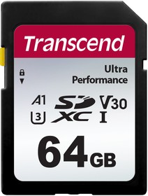 Фото 1/2 TS64GSDC340S, 64 GB Industrial SDXC SD Card, UHS-I U3