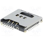 112G-TA00-R, Connector: for memory cards, SO Micro,SIM, SIM + microSD, SMT
