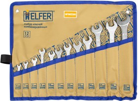 HF002300, Набор ключей комбинированных 12 пр. 6-14,17,19, 22 мм сумка HELFER
