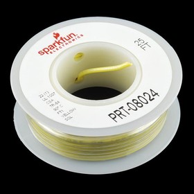 Фото 1/2 PRT-08024, SparkFun Accessories Hook-up Wire - Yellow (22 AWG)