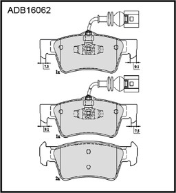 ADB16062, Колодки тормозные дисковые | зад |
