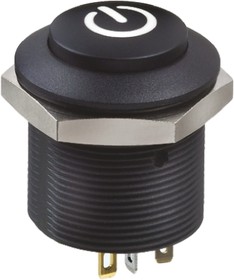 Фото 1/2 FPAR3D1422F12N9, Apem Illuminated Push Button Switch, Panel Mount, 24.2mm Cutout, DPDT, Green, Red LED, 12V dc