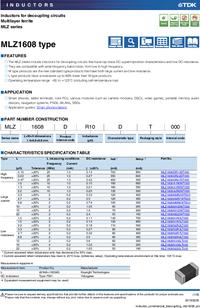 MLZ1608A1R0WT, Дроссель: ферритовый, SMD, 0603, 1мкГн, 600мА, 150мОм ...