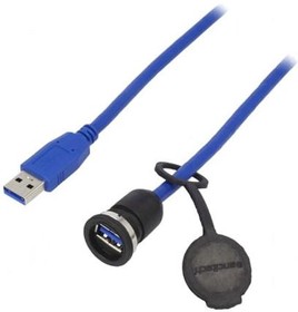 Фото 1/2 1310-1015-05, Кабель / адаптер, гнездо USB A,вилка USB A, 1310, с заглушкой