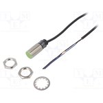 PR18-5DN, Inductive three-wire sensor with indicator and cable 2m, M18x1 ...