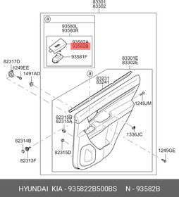 935822B500BS, накладка внутренней панели двери