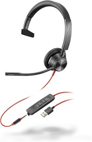 214014-01, BlackWire 3315-M USB-A - проводная гарнитура для ПК и мобильных устройств с шумоподавлением (моно, U