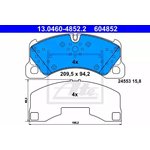 13.0460-4852.2, Колодки тормозные дисковые передн, PORSCHE ...