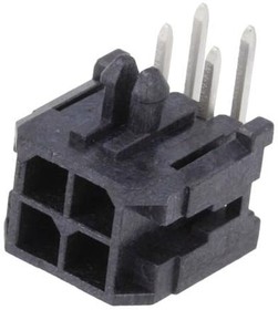 0430450402, Соединитель (4 стороны) 4 контакта шаг 3мм угловой монтаж в отверстие серия Micro-Fit 3.0 лоток