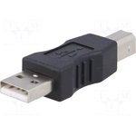 AK-AD-29, Адаптер, USB 2.0, вилка USB A, вилка USB B, никелированные