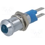 SMQD 08412, Индикат.лампа: LED, выпуклый, 12-14ВDC, Отв: d8,2мм, IP40, металл