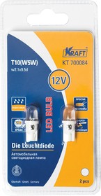 KT700084, Лампа светодиодная 12V W5W 5W W2,1x9,5d KRAFT 2 шт. картон