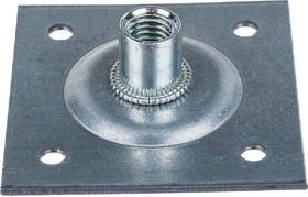 Photo 1/4 Lightweight support plate 60x60x2.0mm with M10 nut galvanized - incl. Tech- 134463