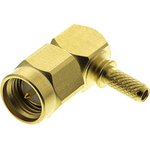 R125172000, Right Angle 50 Cable Mount SMA Connector, Crimp Termination RG188, RG316