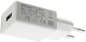 Фото 1/2 USB2100 white, Блок питания с USB разъёмом, 5В,2.1А,10.5Вт (адаптер), белый