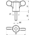 Ручка барашек с наружной резьбой PTC2550850