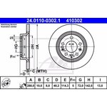 24.0110-0302.1, Диск тормозной задн, MAZDA: 323 F VI 2.0 98-04 ...