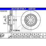 24.0128-0144.1, Диск тормозной передн, VOLVO: S60 2.0 T/2.3 T5/2.4/2.4 AWD/2.4 ...