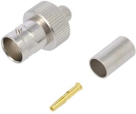 Фото 1/4 J01003A1369, jack Cable Mount BNC Connector, 75Ω, Crimp Termination, Straight Body