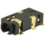 SJ2-25934B1-SMT-TR, Phone Connectors 2.5mm gold terminal 4conductr Tip switch
