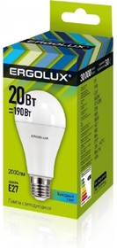 Фото 1/2 13183, Лампа светодиодная Ergolux LED-A65-20W-E27-4K,ЛОН