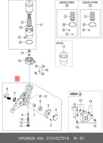 2131027010, Насос масляный HYUNDAI Santa Fe (05-),Tucson (05-) KIA Sportage (05-) OE