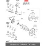 23040-04100, Кольца поршневые KIA Picanto (11-) d+0.00 комплект OE