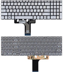 Фото 1/2 Клавиатура для ноутбука HP 17-CN 17-CP серебристая