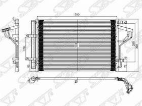 ST-HN29-394-0, Радиатор кондиционера Hyundai Elantra 10-20 / Kia Ceed 12-18 / Cerato 13-20 / Hyundai i30 11-17