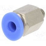 122.005-4, Быстроразъемное соед-е, прямой, -0,95-15бар, Резьба: M5, BLUELINE