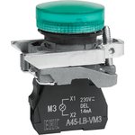 КЭАЗ Сигнальная лампа OptiSignal D22 C4-L-M3 зеленая металл 230-240VAC XB4BVM3