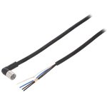 XS3F-M8PUR4A2M, Соединительный кабель, M8, PIN 4, угловой, Дл.кабеля 2м, вилка, 1А