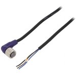 XS2F-LM12PVC4A2M, Right Angle Female 4 way M12 to Unterminated Sensor Actuator ...