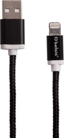 Фото 1/2 BS3002B, Кабель USB-Lightning для Apple Iphone, черный, 1.3м OBSOLETE