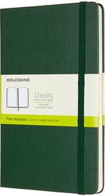 Фото 1/5 Блокнот MOLESKINE Classic, 240стр, без разлиновки, твердая обложка, зеленый [qp062k15]