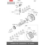 23040-4A910, Кольца поршневые HYUNDAI Porter 2 дв.D4CB d+0.00 комплект OE