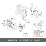 Помпа, водяной насос HYUNDAI iX35/KIA Optima III mot.2.0L HYUNDAI/KIA 25110-25002
