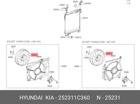 252311C360, КРЫЛЬЧАТКА ВЕНТИЛЯТОРА РАДИАТОРА[ORG]