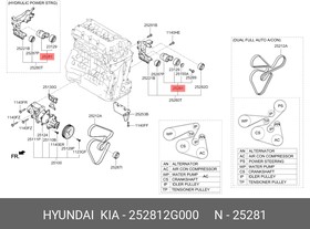 Натяжитель приводного ремня HYUNDAI/KIA 252812G000