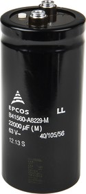 22000μF Aluminium Electrolytic Capacitor 63V dc, Screw Terminal - B41560A8229M600, EPCOS | купить в розницу и оптом