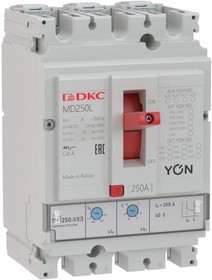 Фото 1/4 DKC YON pro Автоматический выключатель MD250N-TM100 3P 100А 40kA Ir 0.7…1xIn